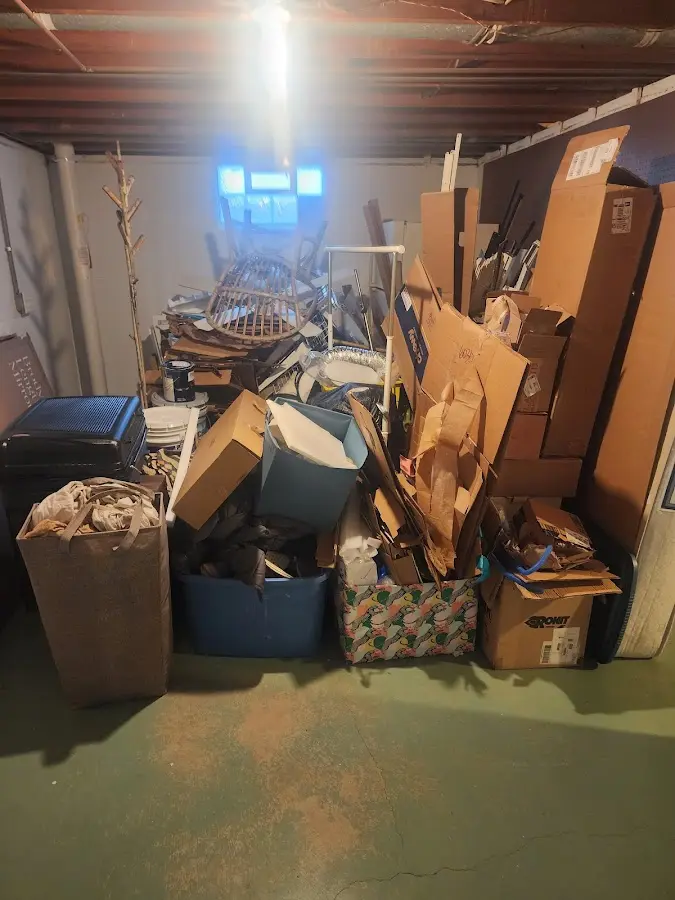 Roll-off dumpster container at job site for 4 Yard Dumpster Rental in Simi Valley